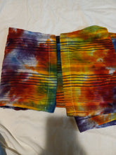 Load image into Gallery viewer, Rainbow tie dye Festival pants, linen ice dye wide leg pants women&#39;s size 6