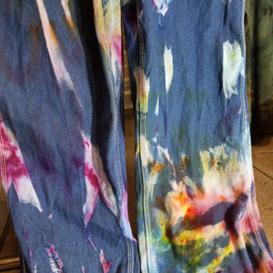 Tie dye Overalls, ice dye overall bibs, reverse dyed Liberty overalls