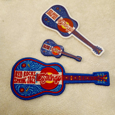Billy Strings lot, Billy Strings Guitar patch, Billy Strings guitar enamel pin and one sticker
