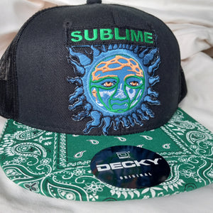 Sublime hat, Custom Sublime Burning Sun flat brim Decky hat