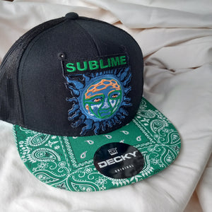 Sublime hat, Custom Sublime Burning Sun flat brim Decky hat