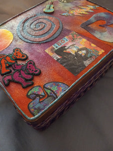 Grateful Dead Stash box, handmade Jerry Garcia Coffee table box 6.3" x 8" x 2.5"