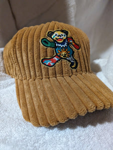 Grateful Dead Hat, Grateful Dead chunky corduroy hat, Sunshine Daydream Bear hat