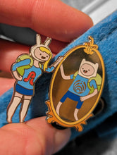 Load image into Gallery viewer, Adventure Time Hat Pin, Rare Finn and Fiona × Bass Nectar enamel pin