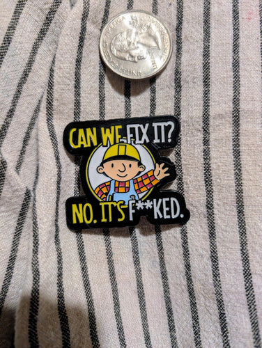 Bob the Builder hat pin, funny Bob the Builder hat pin