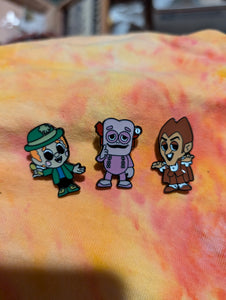 1980's Cereal Monster Hat pins, Franken Berry pin, Count Chocula, Lucky Charms