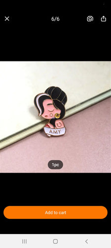 Amy Winehouse enamel pin, cute cartoon Amy Winehouse pin