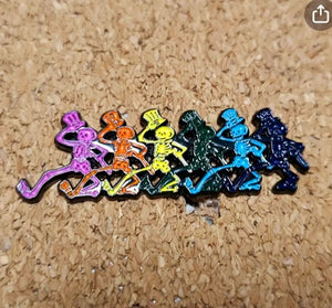 Grateful Dead Dancing Skeletons hat pin, Grateful Dead enamel pin