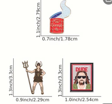 Load image into Gallery viewer, The Big Lebowski hat pin set, The Dude Hat pin, The Dude Abides