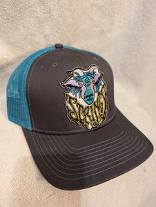 Billy Strings mesh hat, Billy Strings 3rd eye goat trucker hat, custom Billy Strings hat