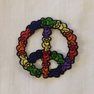 Grateful Dead Dancing Bears Peace Sign Patch