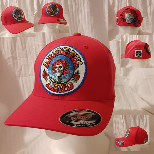 Grateful Dead Hat, Red Grateful Dead Flexfit Bertha hat