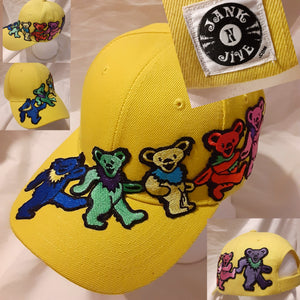 Grateful Dead hat, Yellow Dancing Bears hat