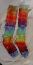 Load image into Gallery viewer, Ice dye knee highs socks, Rainbow ice dye socks