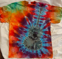 Load image into Gallery viewer, Ice Dye Guitar tshirt, Rainbow Ice dye t-shirt