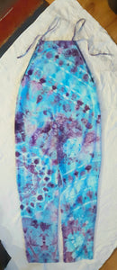 Ice dye overalls, Turquoise and Purple tie dye Bibs