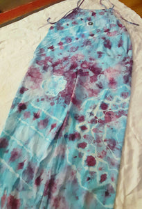 Ice dye overalls, Turquoise and Purple tie dye Bibs