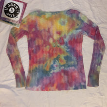 Load image into Gallery viewer, Ice dye sweater, Women&#39;s MED Rainbow ice dye winter sweater