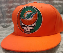 Load image into Gallery viewer, Grateful Dead Miami Dolphins Hat, Orange Flatbrim Miami SYF hat