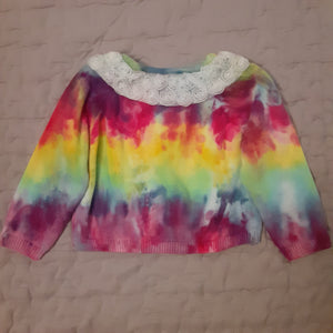 Toddler's Ice dye, Rainbow tie dye sweater size 3T
