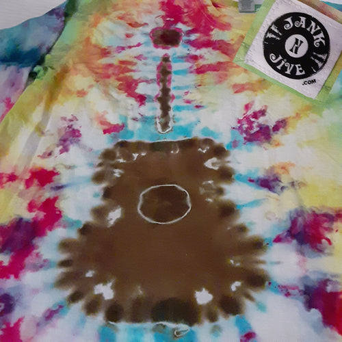 Ice dye Guitar t-shirt, Large long sleeve ice dye t-shirt