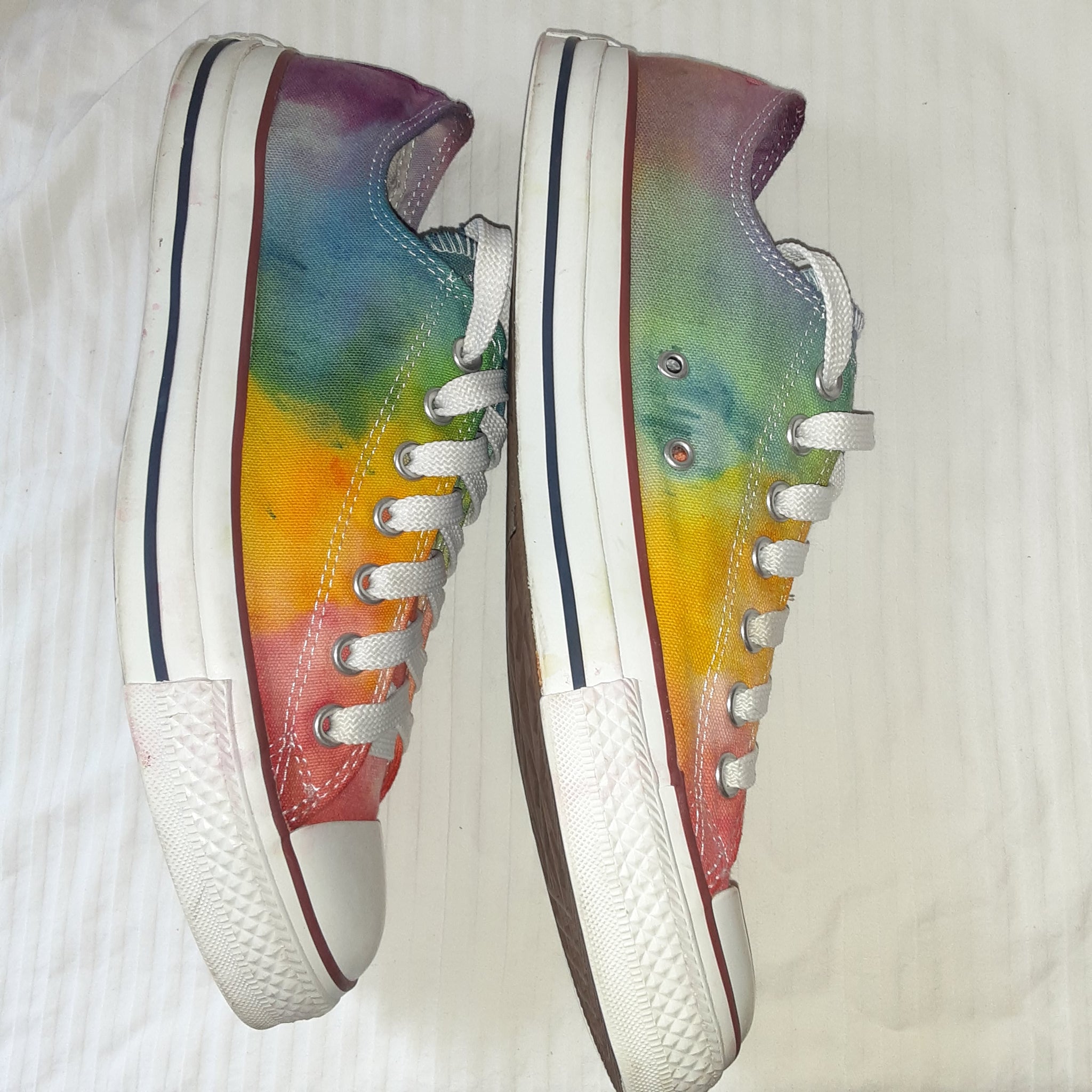 Tie dye Converse shoes Rainbow Ice dye Chucks size 9 JANK N JIVE