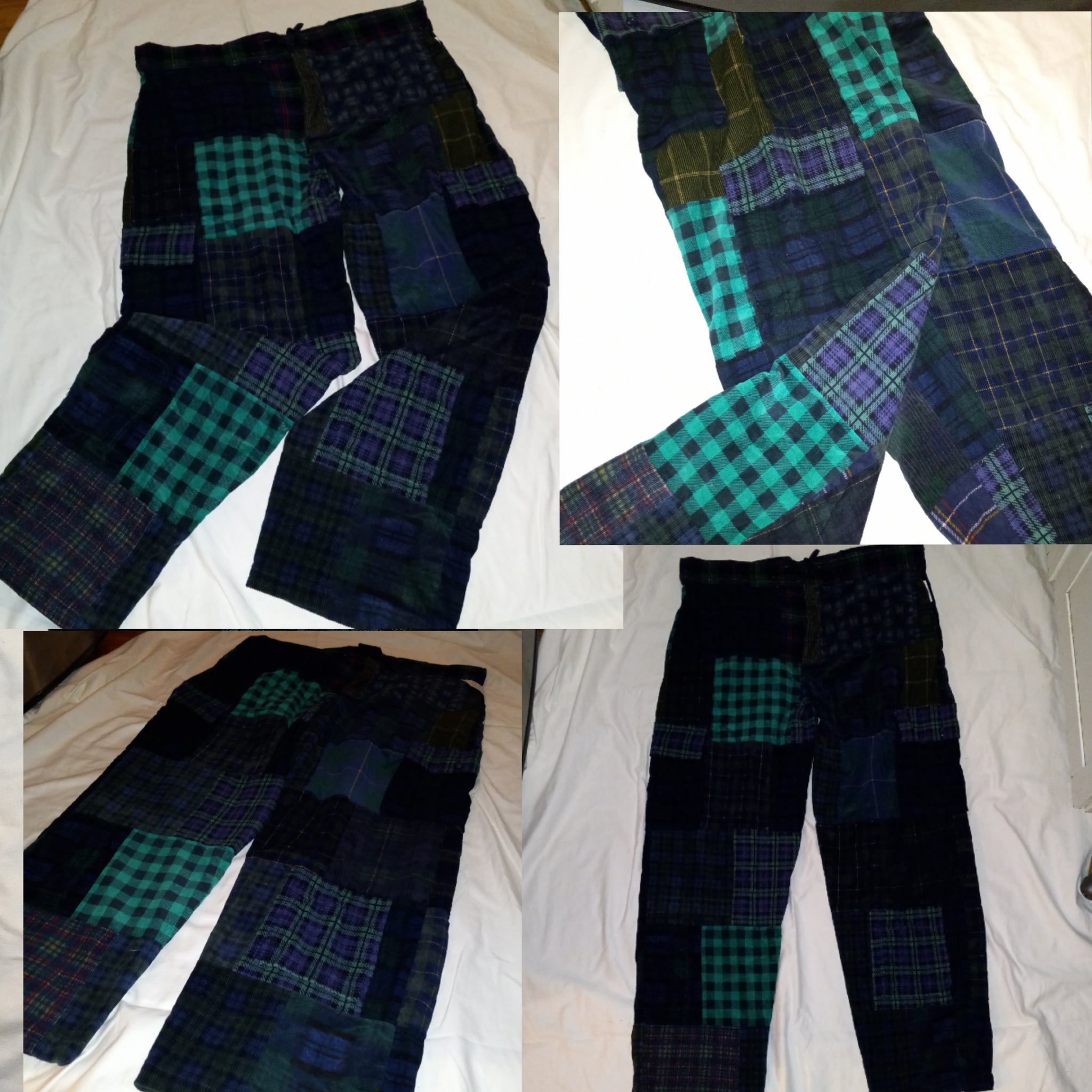 Women'S Plaid Patchwork Top And Matching Plaid Pants Casual Homewear Set |  SHEIN