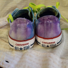 Load image into Gallery viewer, Ice dye Converse, Ladies 8.5 Tie dye Converse, Rainbow tie dye Chucks