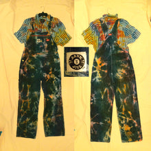 Load image into Gallery viewer, Tie dye Overalls, Men&#39;s 36x30 reverse tie dye Dickies