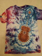 Load image into Gallery viewer, Ice dye Guitar t-shirt, Medium tie dye guitar festival t-shirt