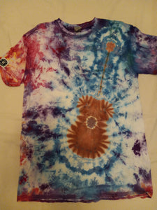 Ice dye Guitar t-shirt, Medium tie dye guitar festival t-shirt