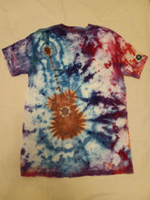 Load image into Gallery viewer, Ice dye Guitar t-shirt, Medium tie dye guitar festival t-shirt