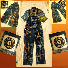 Load image into Gallery viewer, Tie dye Overalls, Men&#39;s 36x30 reverse tie dye Dickies