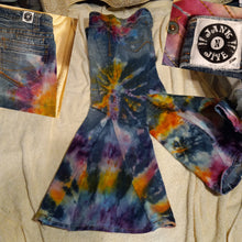 Load image into Gallery viewer, Reworked jeans, Aeropostale size 7/8 tie dye bell bottom jeans