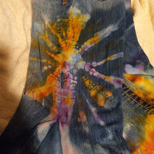 Load image into Gallery viewer, Reworked jeans, Aeropostale size 7/8 tie dye bell bottom jeans