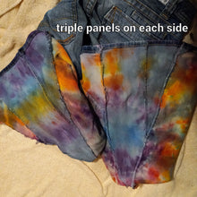 Load image into Gallery viewer, Reworked jeans, Aeropostale size 7/8 tie dye bell bottom jeans